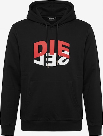 DIESEL Sweatshirt 'S-GIRK-HOOD-N1' in Zwart: voorkant