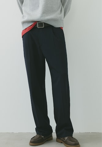 Pull&Bear Wide Leg Bukser med fals i blå: forside