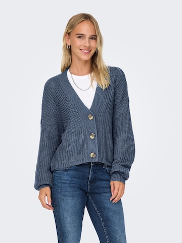 ONLY Gebreid vest 'ONLCAROL' in Blauw: voorkant