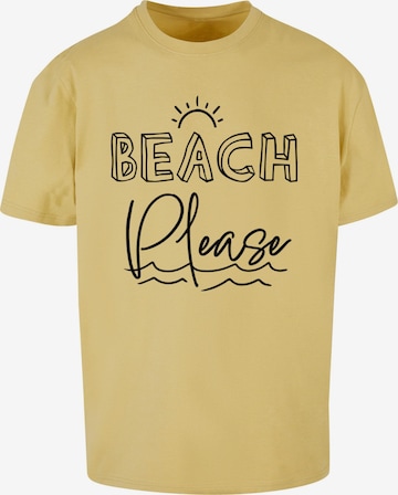 T-Shirt 'Beach Please' Merchcode en jaune : devant