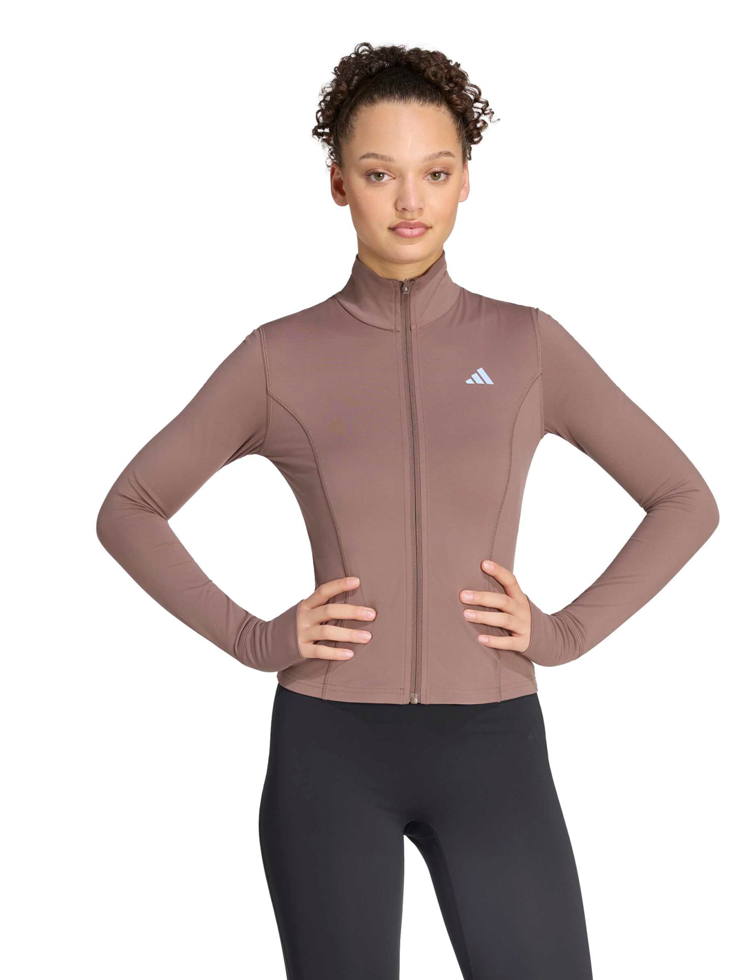 ADIDAS PERFORMANCE Μπουφάν άσκησης 'Studio' σε καφέ: μπροστά