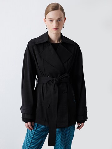 Ipekyol Between-Seasons Coat in Black: front