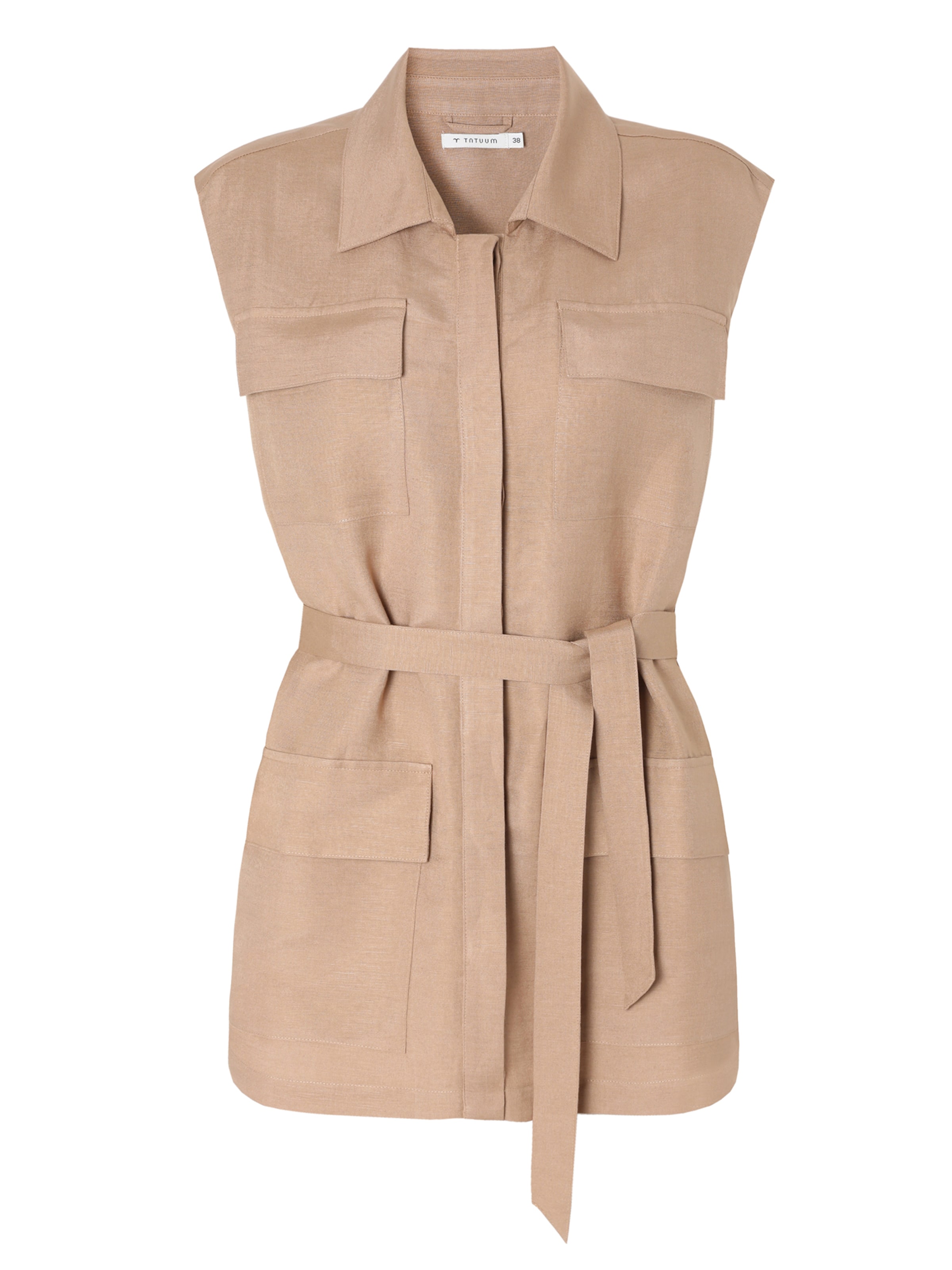 TATUUM - Chaleco en beige: frente