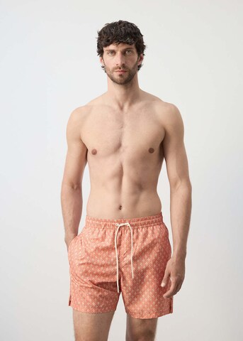 MANGO MAN Board Shorts 'Geo' in Orange: front