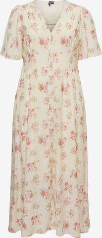 Robe-chemise 'VMCBella' Vero Moda Curve en beige : devant