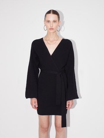 LeGer by Lena GerckePletena haljina 'Evita' - crna boja: prednji dio