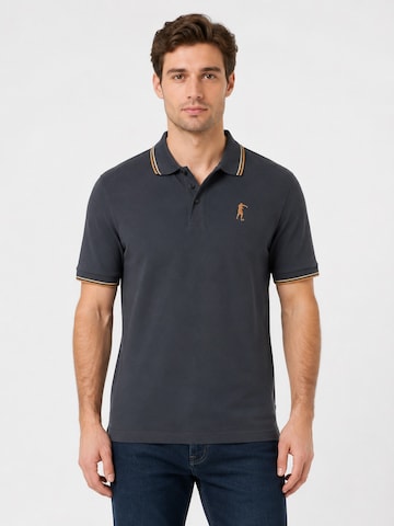 Boxeur des Rues Shirt 'Herren Poloshirt Boxeur des Rues aus Piqué-Baumwolle, Anthrazitgrau, Orange Akzente' in Grey