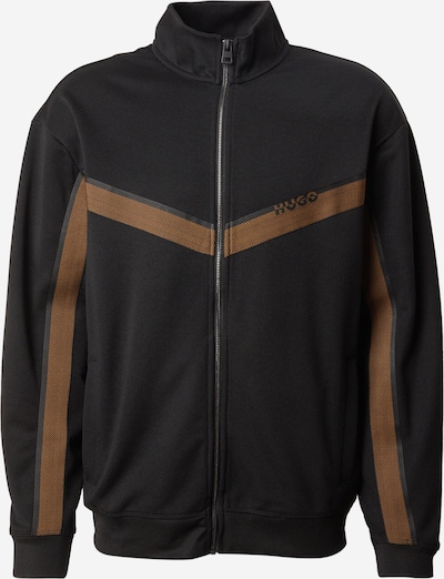 HUGO Sweatjacke 'Dingmoor' in karamell / schwarz, Produktansicht