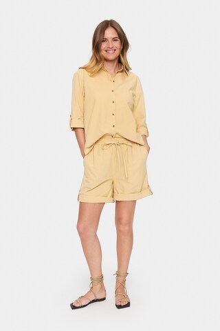 SAINT TROPEZ Loosefit Broek 'Zalinda' in Beige