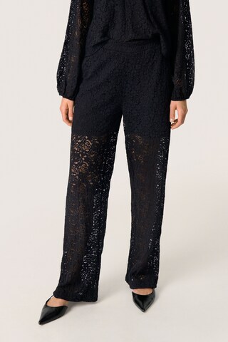 Wide Leg Pantalon 'Henni Eureka' SOAKED IN LUXURY en noir : devant