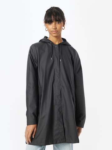 Manteau fonctionnel RAINS en noir : devant