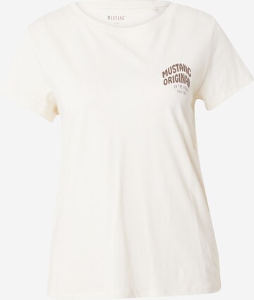 MUSTANG T-shirt i vit: framsida