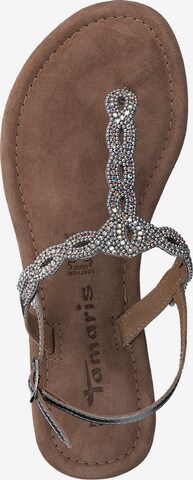 TAMARIS T-Bar Sandals in Silver