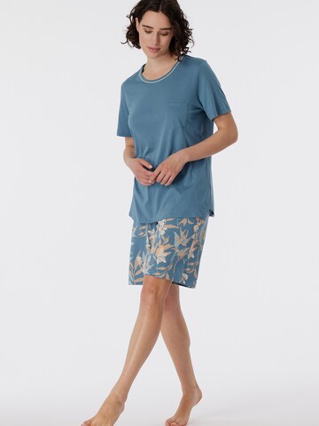 SCHIESSER Short Pajama Set 'Comfort Nightwear ' in Blue