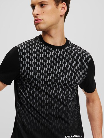 Karl Lagerfeld - Camisa 'MONOGRAM DEGRADE' em preto