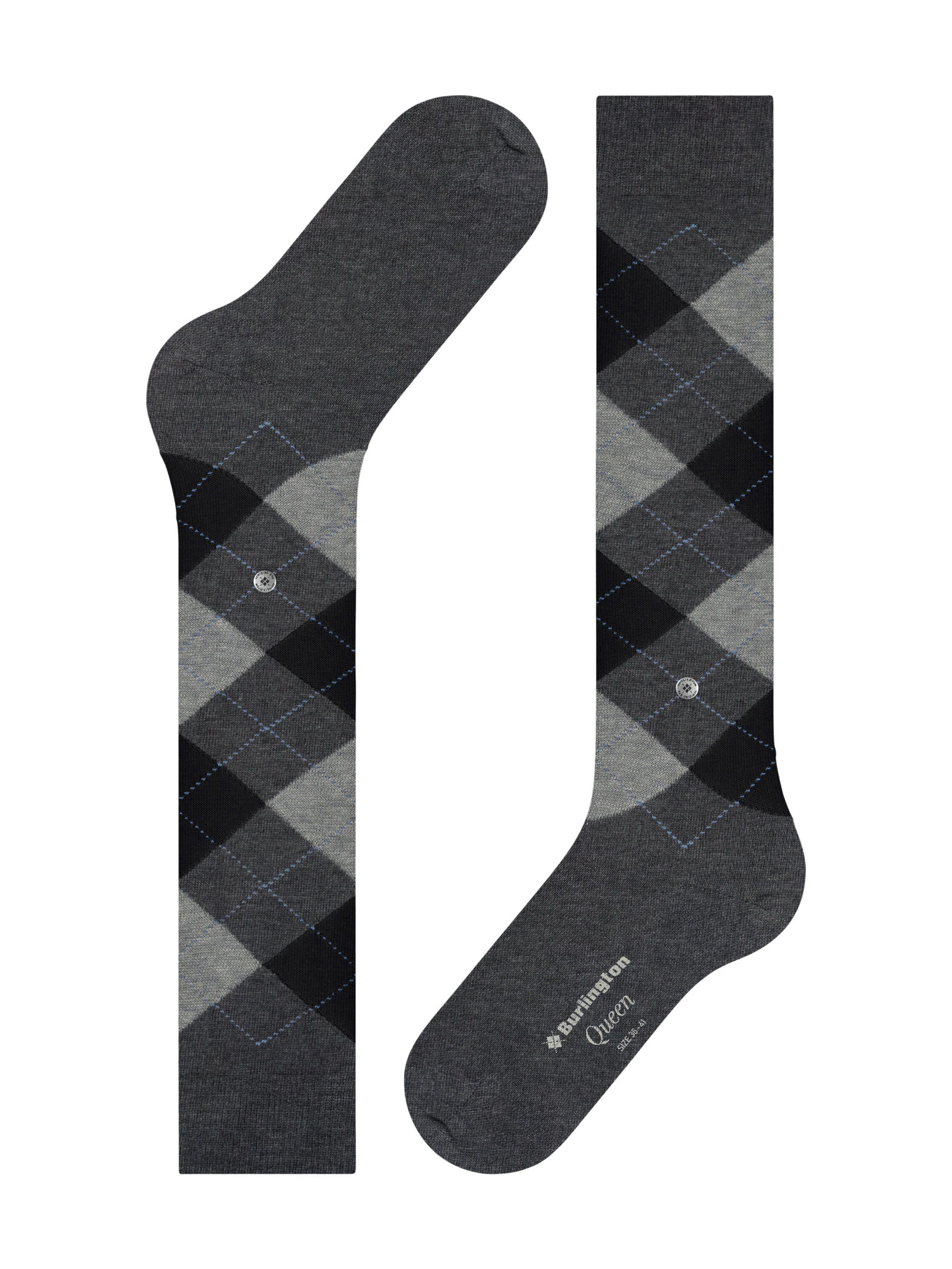 BURLINGTON Over the Knee Socks 'Queen' in Grey