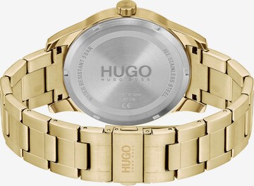 HUGO Red Analog Watch in Gold