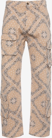 Karl Kani Regular Cargobroek in Beige: voorkant