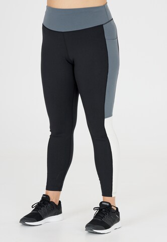 Q by Endurance Skinny Sportbroek 'Ava' in Zwart: voorkant