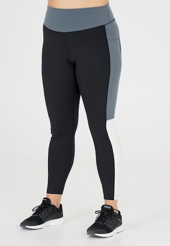 Q by Endurance Skinny Workout Pants 'Ava' in Black: front