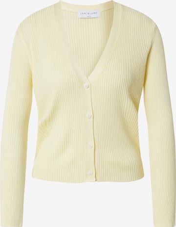 JAN 'N JUNE Knit Cardigan 'CASCAIS' in Yellow: front