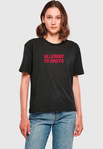 Maglietta 'Allergic To Idiots' di Miss Tee in nero: frontale