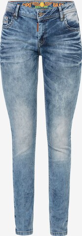 CIPO & BAXX Slimfit Jeans in Blauw: voorkant