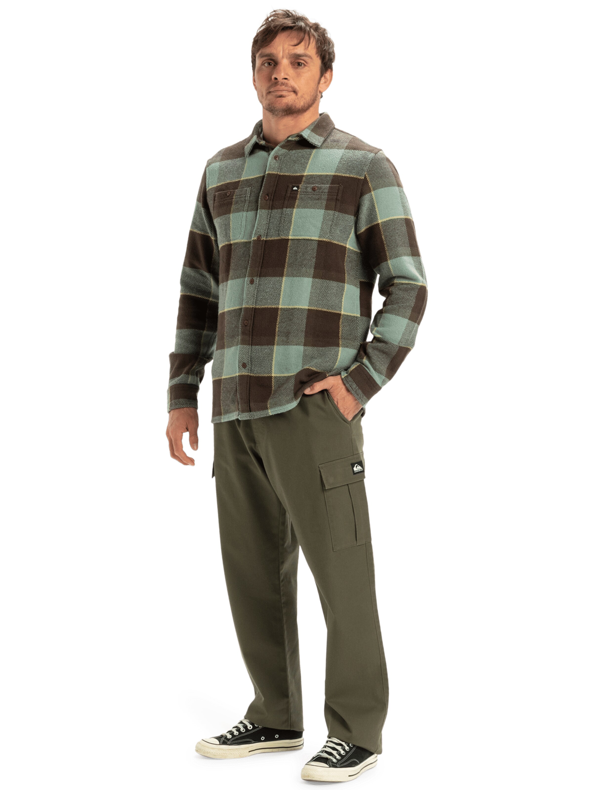 QUIKSILVER Regular Hose 'Taxer' in Grün