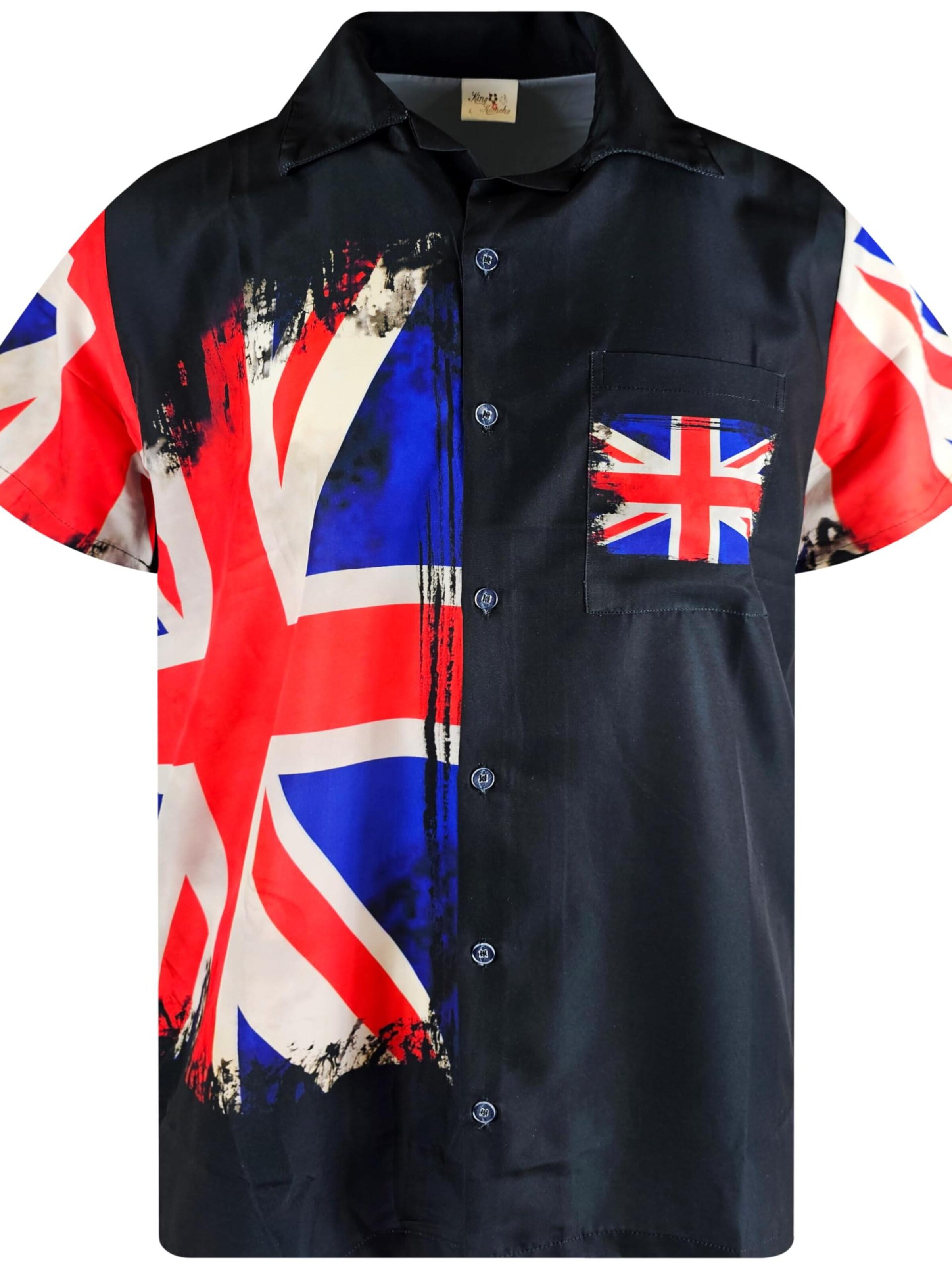 KY's Regular Fit Hemd 'Ukulele'‌‌ in Schwarz: Vorderseite