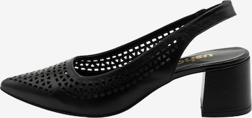 Usha Pumps in Black: front