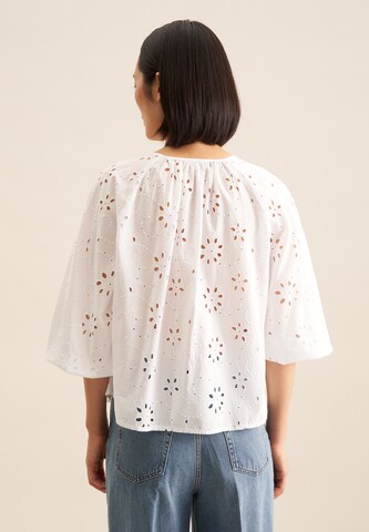 Chemisier ' Schwarze Rose ' SEIDENSTICKER en blanc
