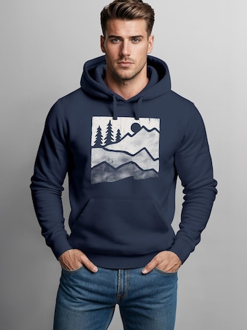 Neverless Sweatshirt 'Mountains' in Blue: front