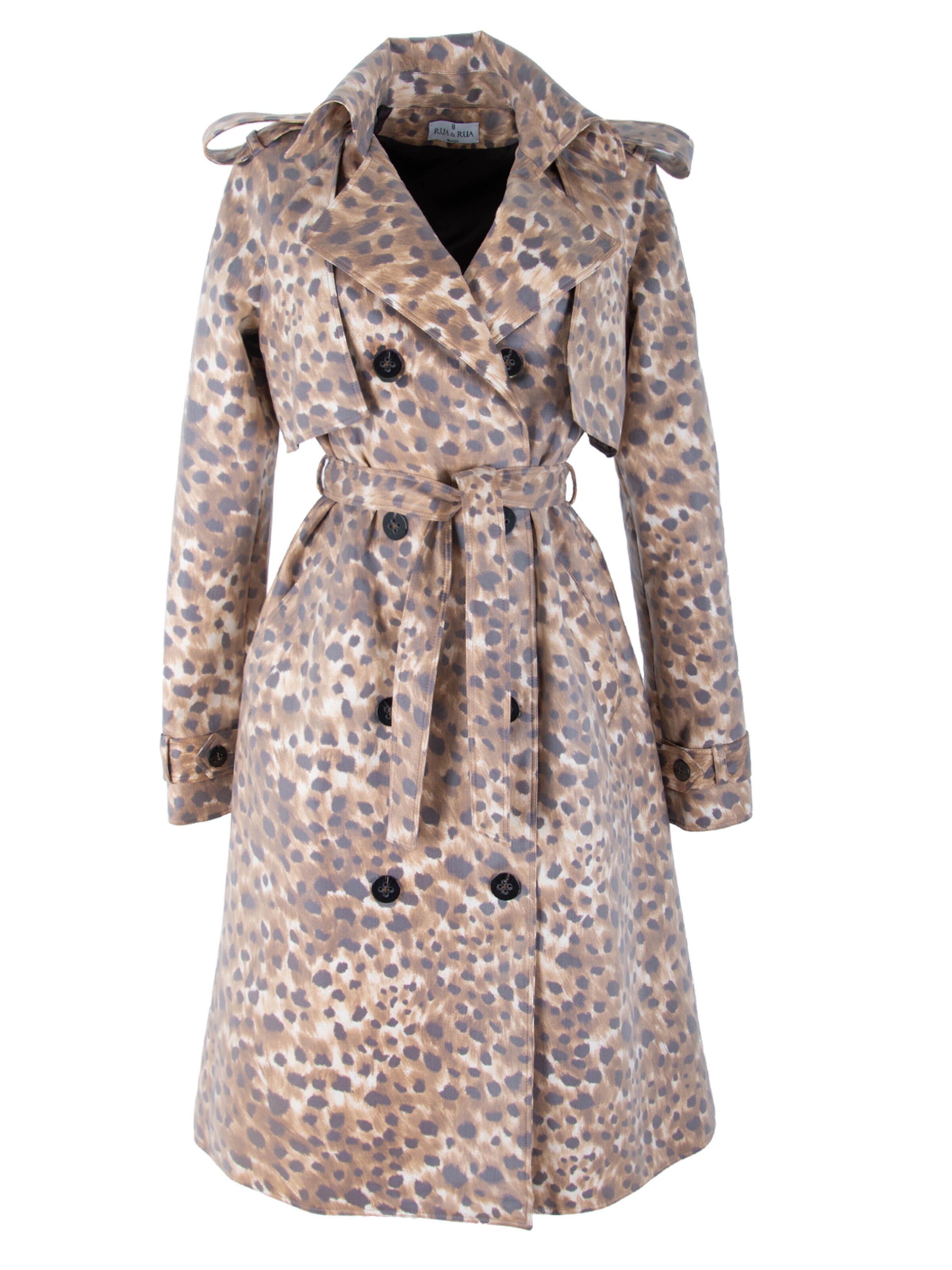 Rua & Rua Between-Seasons Coat in Brown: front