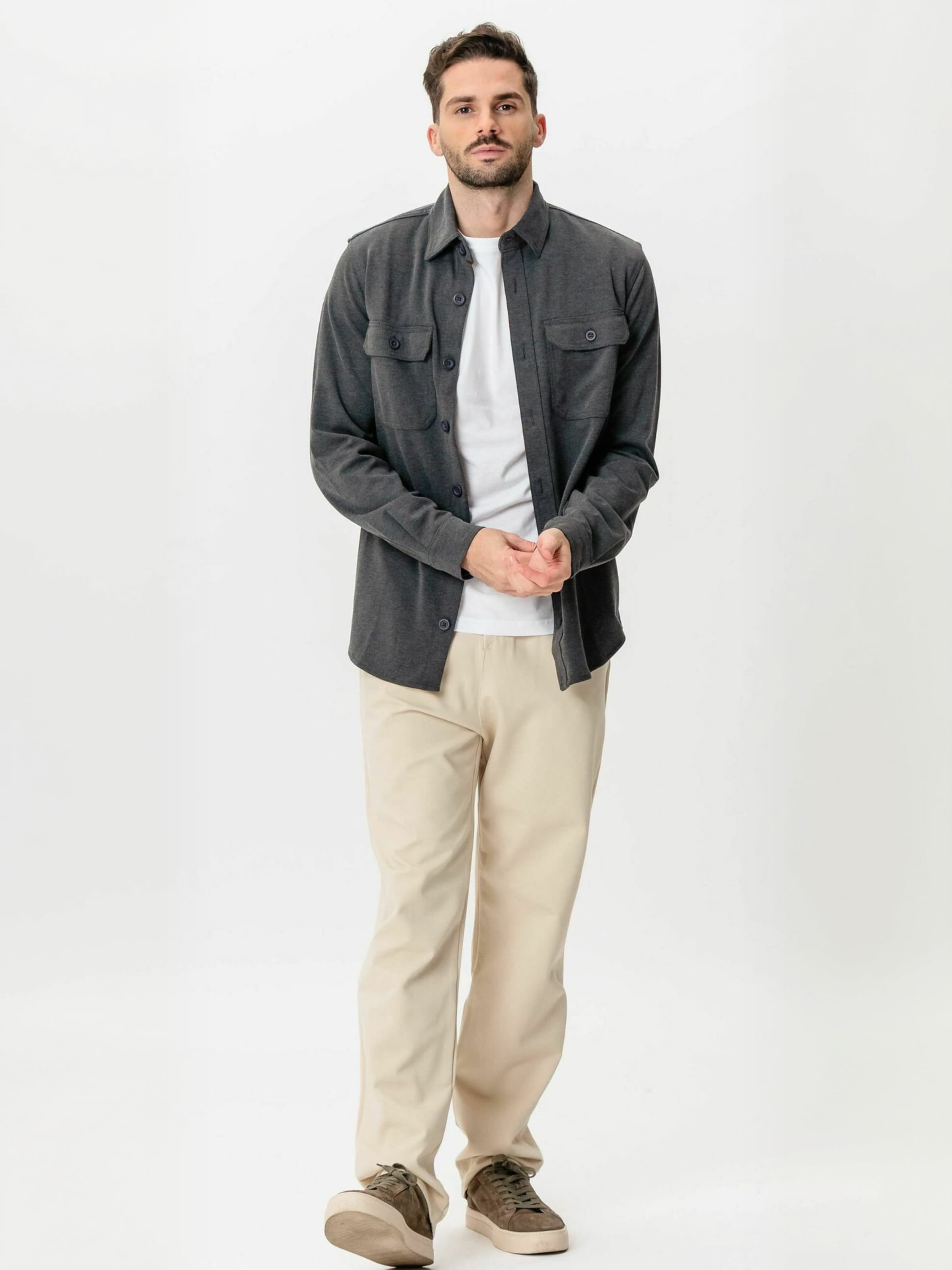 TEESHOPPEN - regular Pantalón ' Wide ' en beige: frente