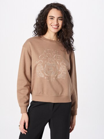 ONLY Sweatshirt 'MOON' in Brown: front