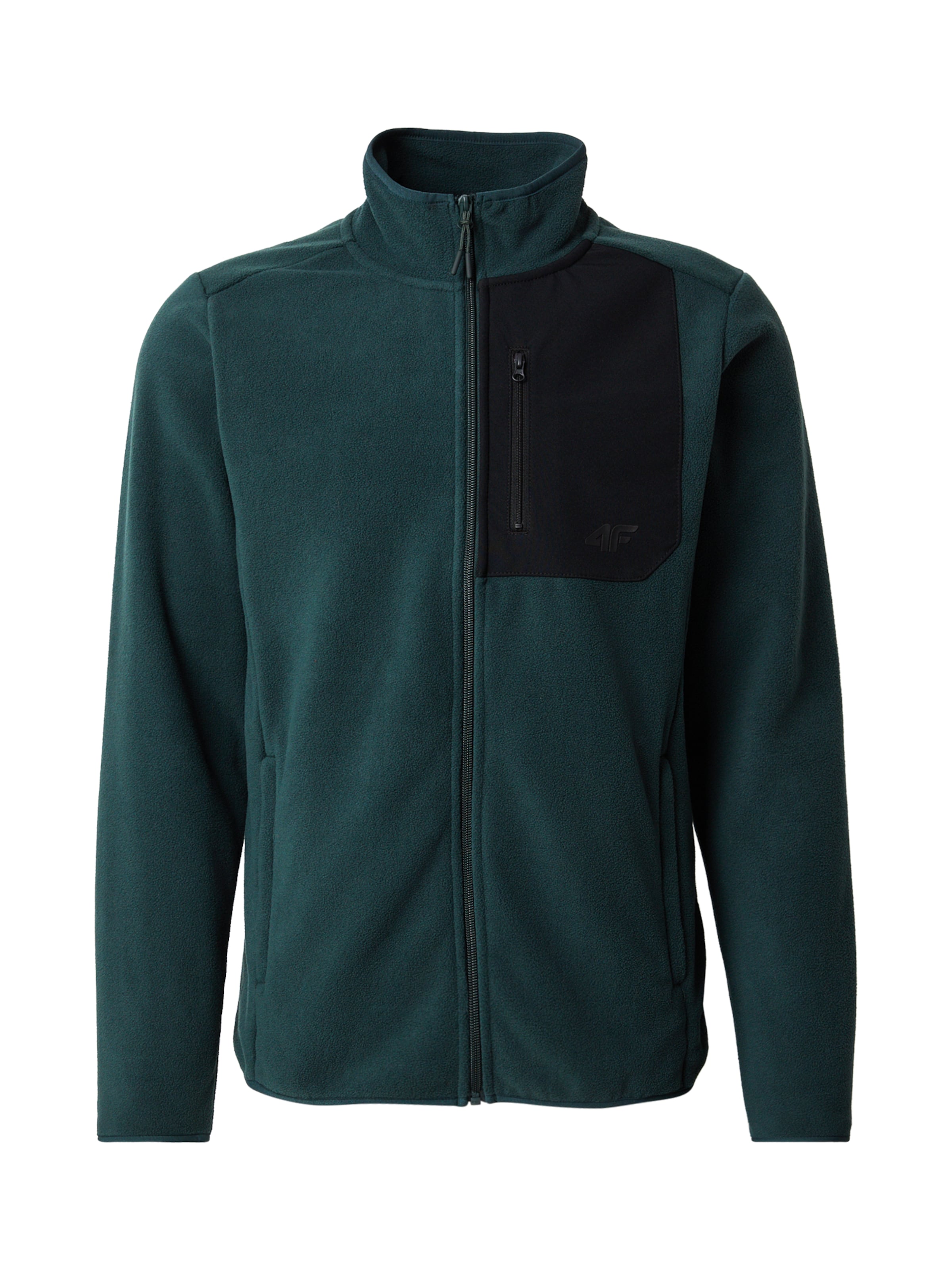 4F Λειτουργική ζακέτα φλις σε μαύρο: μπροστά