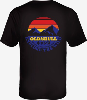 Oldskull Shirt 'Wrldvibe Explore The Wild' in Zwart: voorkant