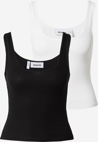 WEEKDAY Top in Black: front