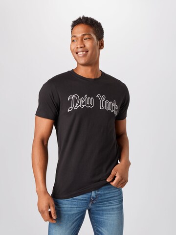 Mister Tee Shirt 'New York' in Zwart: voorkant