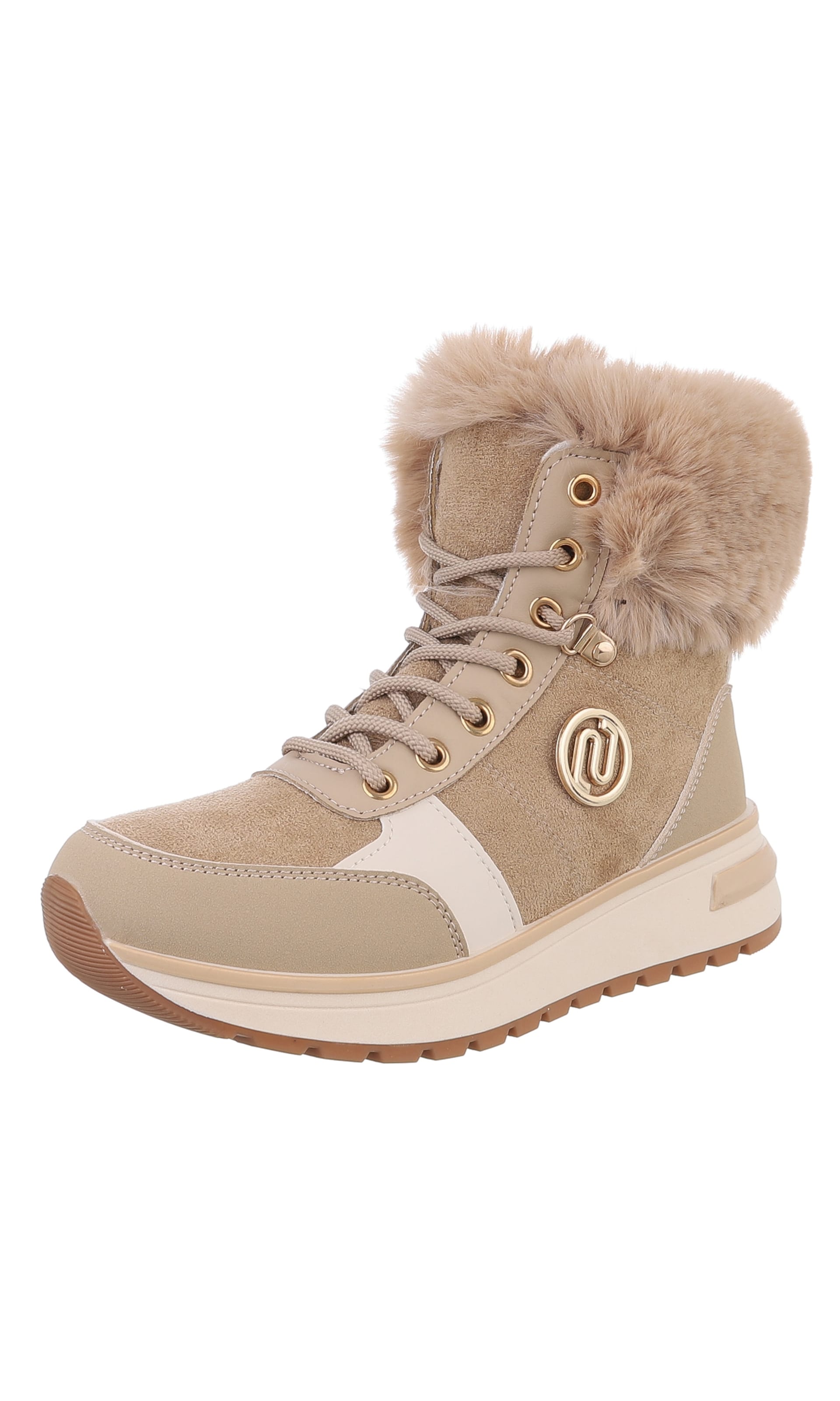 Ital-Design High Heels ' Plateaustiefeletten ' in hellbraun, Produktansicht