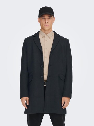 Manteau mi-saison 'JULIAN' Only & Sons en noir : devant