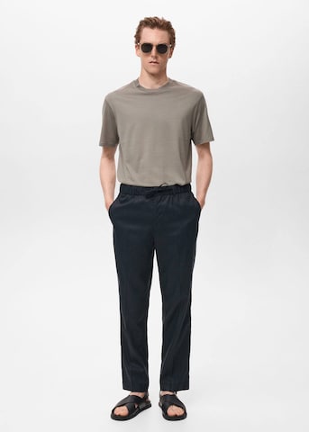 MANGO MAN Regular Pleated Pants 'Tyler' in Blue