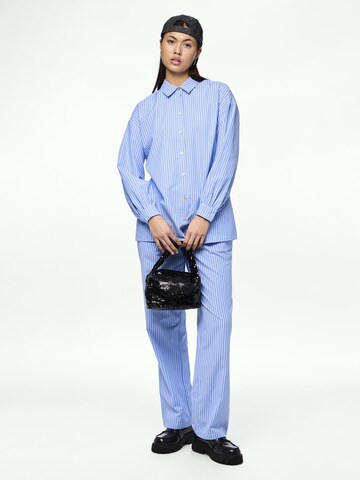 PIECES Wide Leg Hose 'PCFolli' in Blau