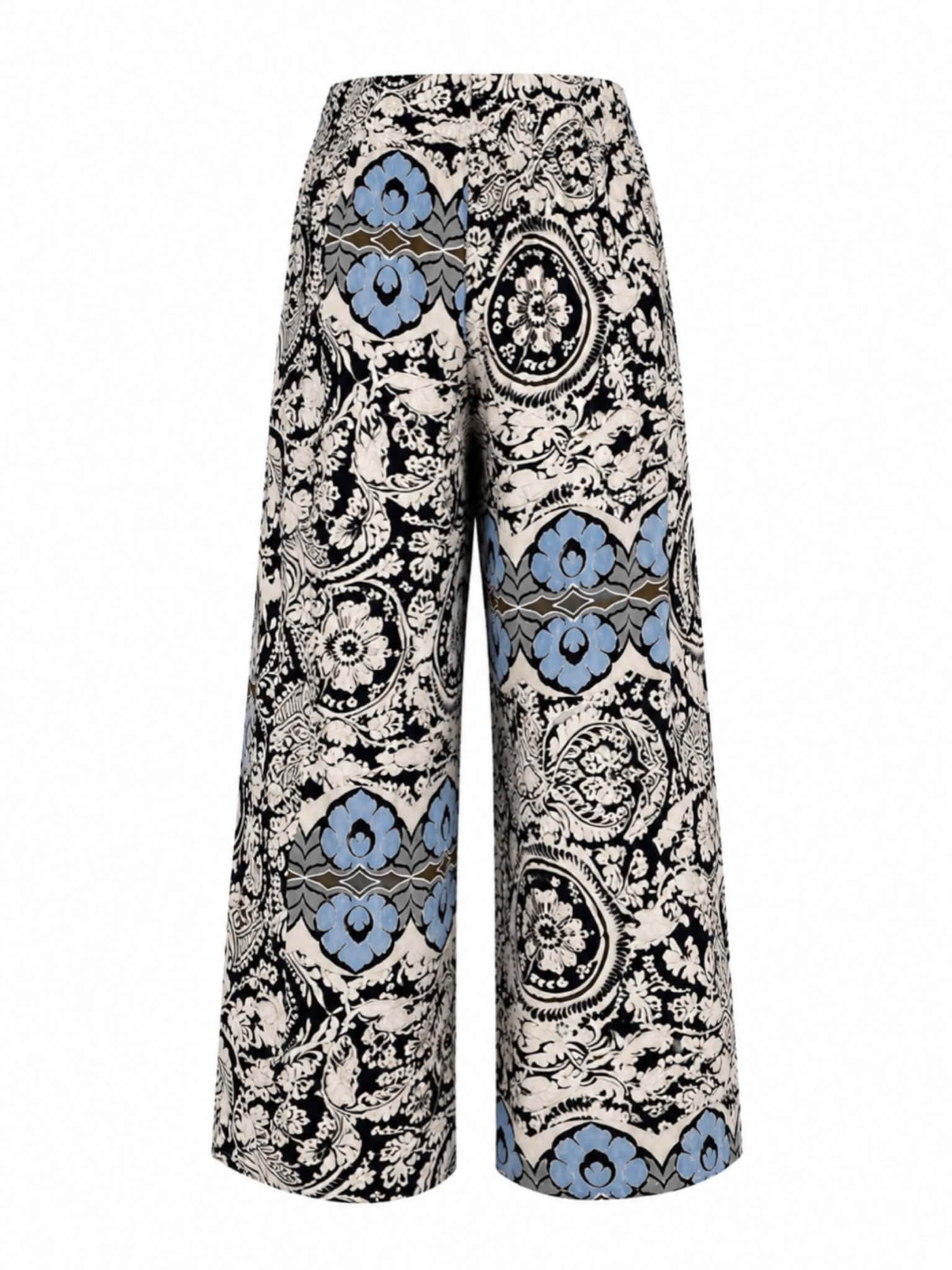 NAYELPARIS Wide leg Broek 'MILANO' in Gemengde kleuren