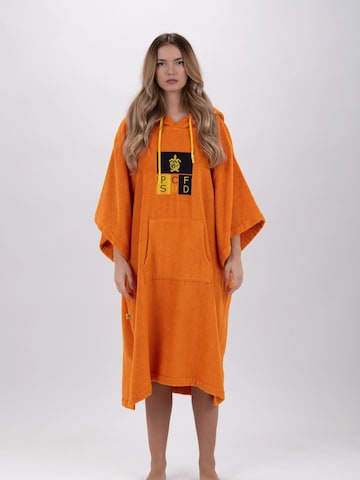 Pacifique Sud Sport-Bademantel 'Poncho Surf - Einheitsgröße - Tencel - Mit Ärmeln'‌‌‌‌‌‌ in Orange: Vorderseite