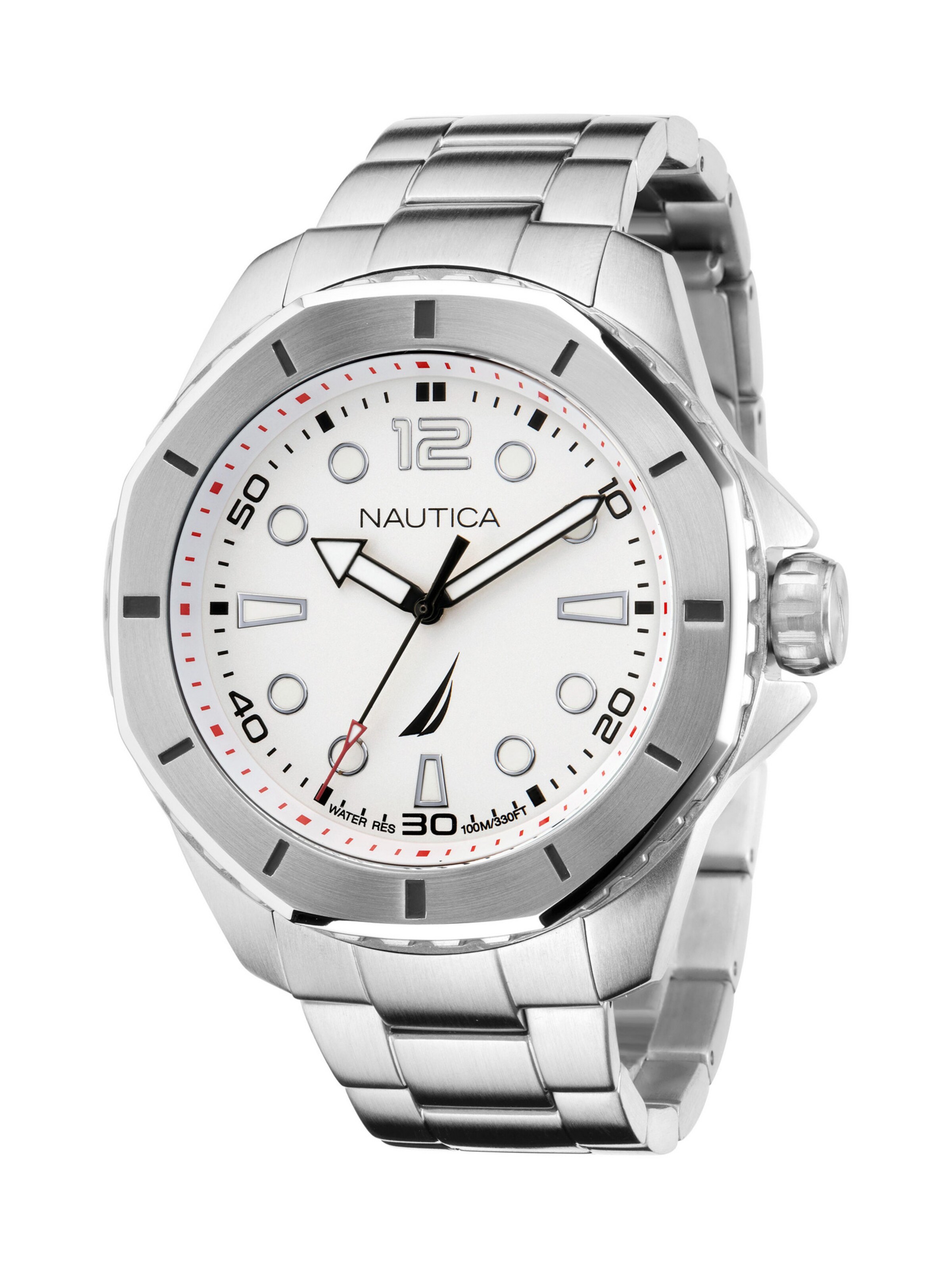 NAUTICA Analogt ur &#x27;Nautica Gents&#x27; i sølv: forside