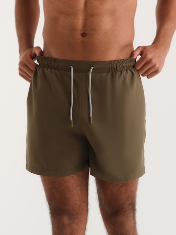 ABOUT YOU x Kevin Trapp Board Shorts 'Ibrahim' in Green: front