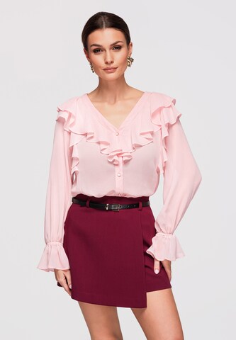 Ombre Blouse in Roze: voorkant