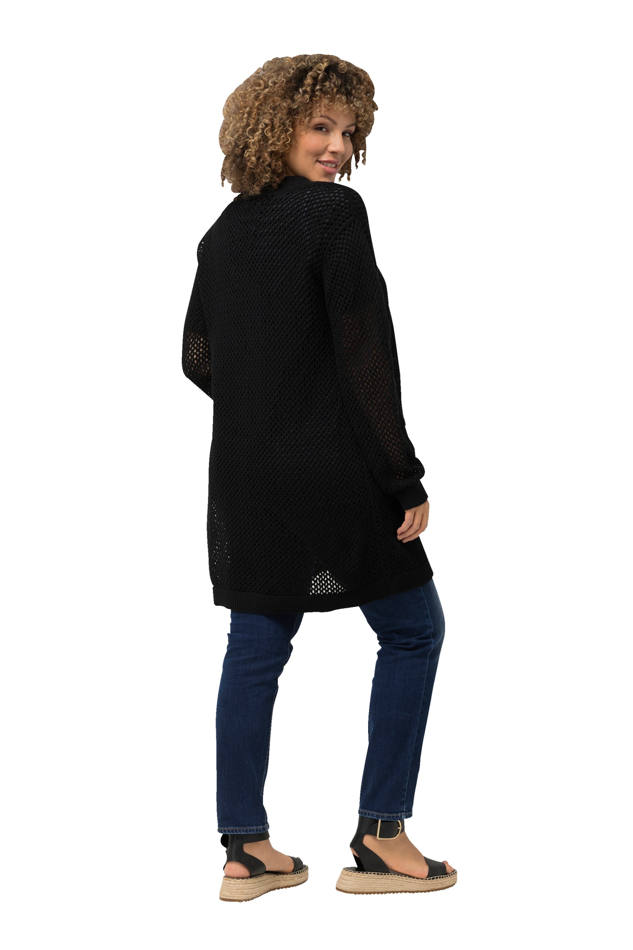 juoda Ulla Popken Kardiganas