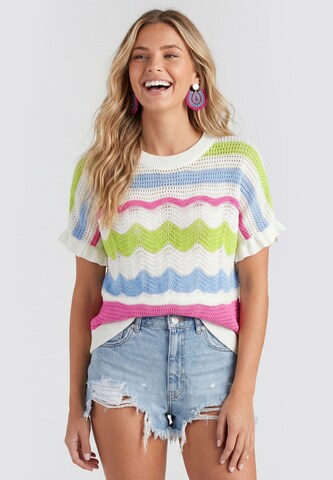 Pull-over IZIA en blanc : devant